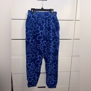 Blue Forever 21 Flower Fleece Sweats